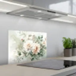 Bloemen - Wit - Planten - Dahlia's keuken achterwand spatscherm klein -3d_schuin