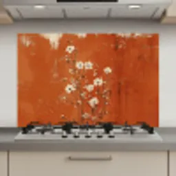 Bloemen - Wit - Subtiel - Roestkleur keuken achterwand spatscherm klein -3d_website