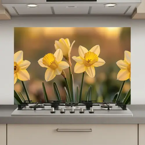 Bloemen - Geel - Wazig keuken achterwand spatscherm klein -3d_website