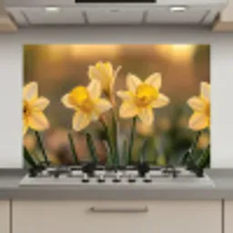 Bloemen - Geel - Wazig keuken achterwand spatscherm klein -3d_website