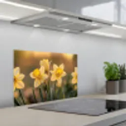 Bloemen - Geel - Wazig keuken achterwand spatscherm klein -3d_schuin
