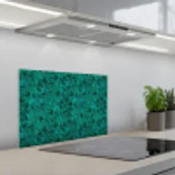Vloeiend - Olie - Verf - Groen keuken achterwand spatscherm klein 900 -3d_schuin