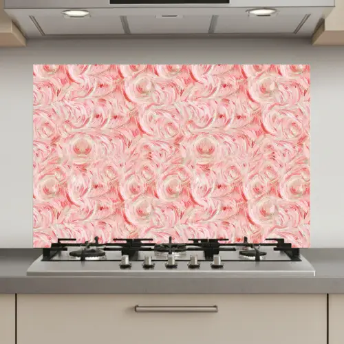 Vloeiend - Olieverf - Roze keuken achterwand spatscherm klein 900 -3d_website