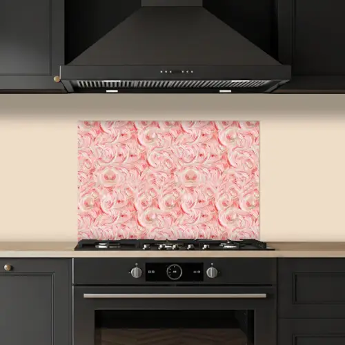 Vloeiend - Olieverf - Roze keuken achterwand spatscherm klein 900 -sfeer1