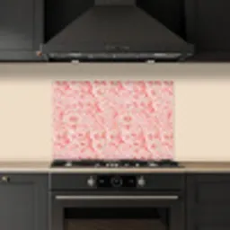 Vloeiend - Olieverf - Roze keuken achterwand spatscherm klein 900 -sfeer1