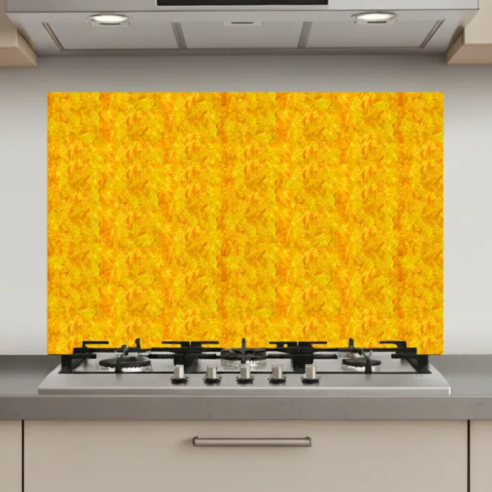 Vloeiend - Olie - Verf - Geel keuken achterwand spatscherm klein 900 -3d_website