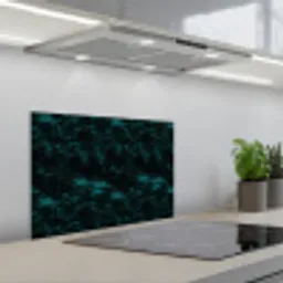 Vloeiend - Verf - Donker keuken achterwand spatscherm klein 900 -3d_schuin