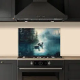 Bos - Water - Eenden - Mistig keuken achterwand spatscherm klein -sfeer1