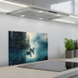 Bos - Water - Eenden - Mistig keuken achterwand spatscherm klein -3d_schuin