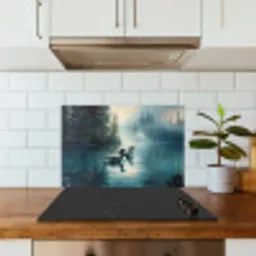 Bos - Water - Eenden - Mistig keuken achterwand spatscherm klein -sfeer2