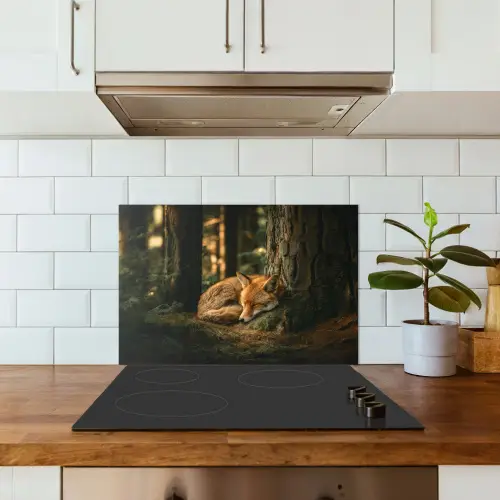 Vos - Bos - Slapen keuken achterwand spatscherm klein -sfeer2