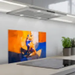 Vos - Oranje - Vormen - Abstract keuken achterwand spatscherm klein -3d_schuin