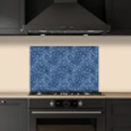 Frans - Citroen -  Stippen - Wit - Blauw keuken achterwand spatscherm klein 900 -sfeer1