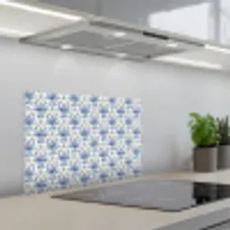 Frans - Citroen - Royaal - Blauw - Geel keuken achterwand spatscherm klein 900 -3d_schuin