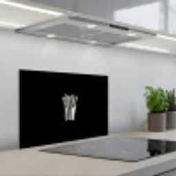Frietjes - Futuristisch - Zilver keuken achterwand spatscherm klein -3d_schuin