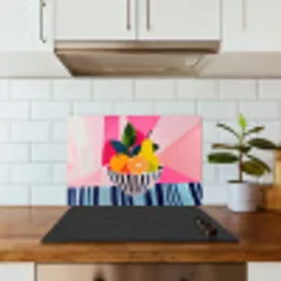 Fruit - Abstracte achtergrond - Roze keuken achterwand spatscherm klein -sfeer2
