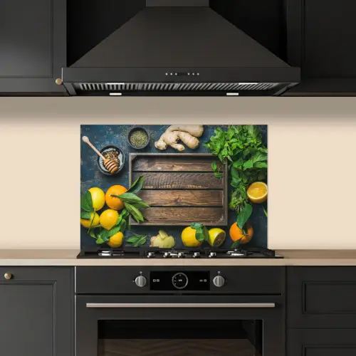 Fruitkist - Citroen - Fruit keuken achterwand spatscherm klein -sfeer1