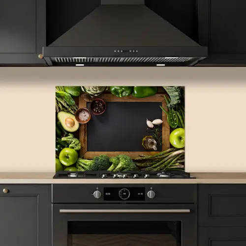 Fruit - Krijtbord - Groente keuken achterwand spatscherm klein -sfeer1