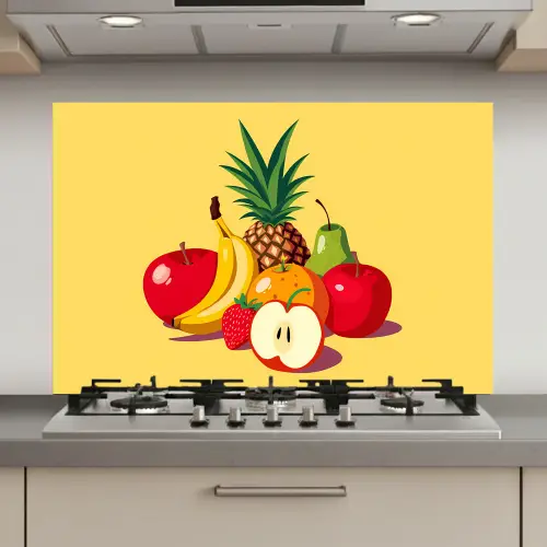 Fruit - Illustratie - Kleurrijk keuken achterwand spatscherm klein -3d_website