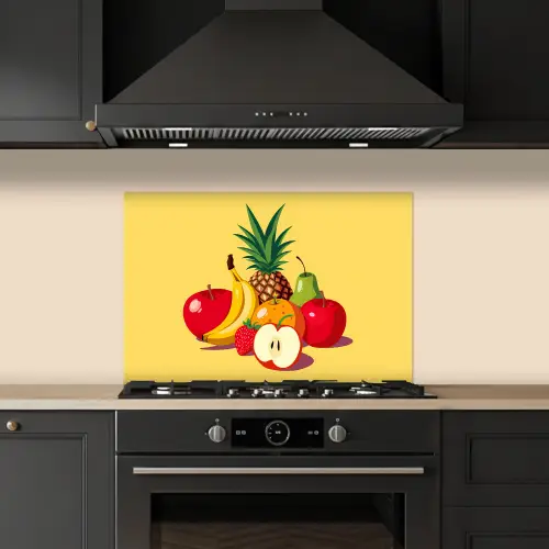 Fruit - Illustratie - Kleurrijk keuken achterwand spatscherm klein -sfeer1