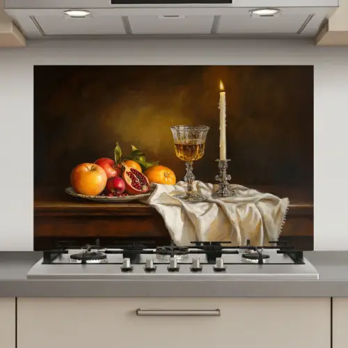 Fruit - Stilleven - Wijn - Kaars keuken achterwand spatscherm klein -3d_website