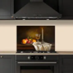 Fruit -  Stilleven - Wijn - Kaars keuken achterwand spatscherm klein -sfeer1