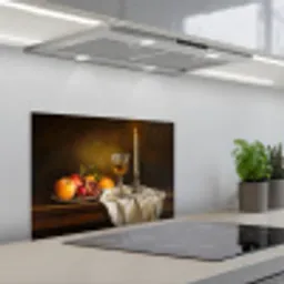Fruit -  Stilleven - Wijn - Kaars keuken achterwand spatscherm klein -3d_schuin