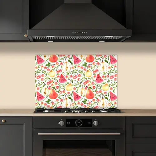 Fruit - Watermeloen - Kersen - Peer keuken achterwand spatscherm klein 900 -sfeer1