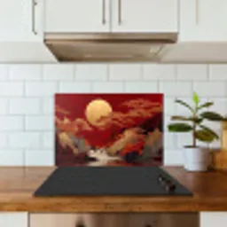Volle maan - Landschap - Waterval keuken achterwand spatscherm klein -sfeer2