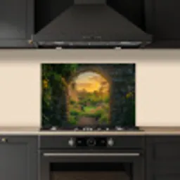 Poort - Planten - Zonsondergang keuken achterwand spatscherm klein -sfeer1