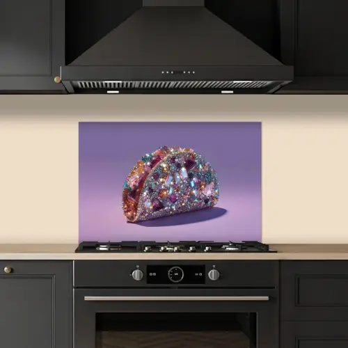 Edelstenen - Glitters - Paars - Kleurrijk keuken achterwand spatscherm klein -sfeer1