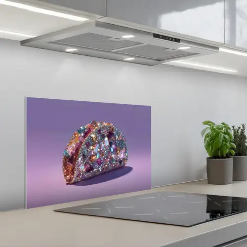 Edelstenen - Glitters - Paars - Kleurrijk keuken achterwand spatscherm klein -3d_schuin