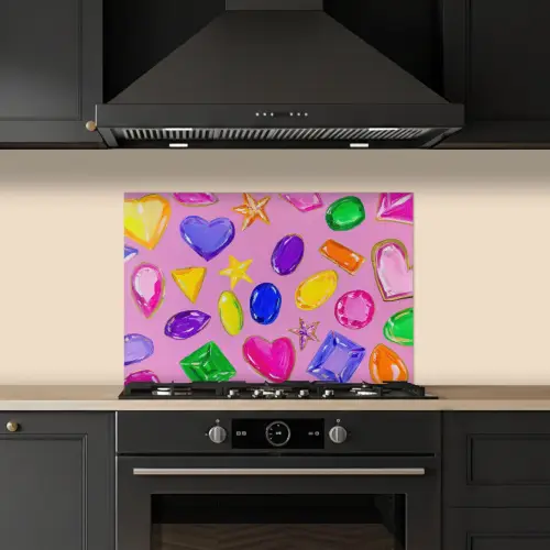 Edelstenen - Vormen - Hartje - Kleurrijk keuken achterwand spatscherm klein -sfeer1