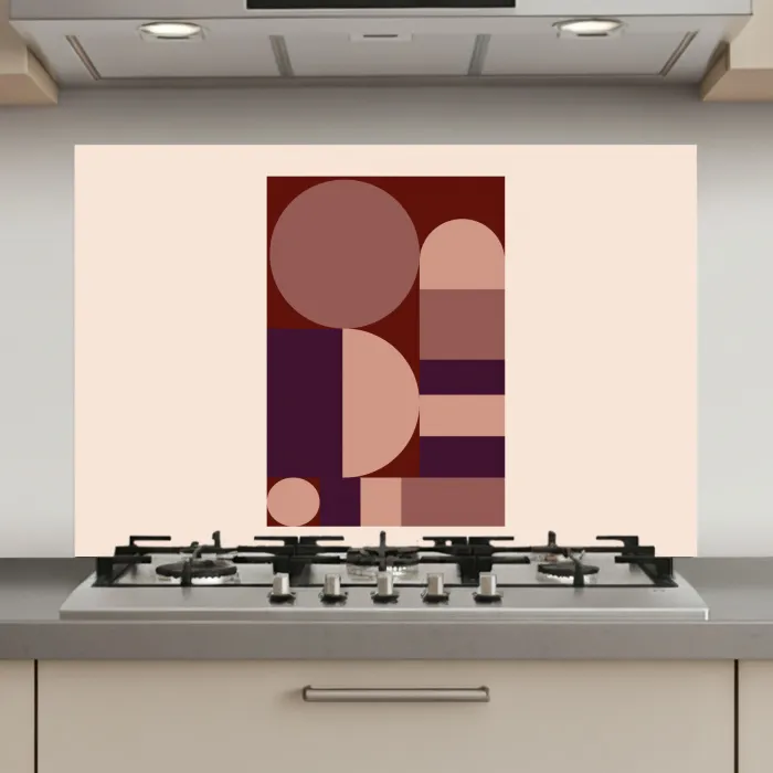Geometrisch - Cirkels - Rood keuken achterwand spatscherm klein -3d_website