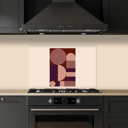 Geometrisch - Cirkels - Rood keuken achterwand spatscherm klein -sfeer1