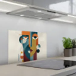 Geometrisch - Strakke vormen - Kleurrijk keuken achterwand spatscherm klein -3d_schuin