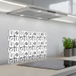 Geometrie - Zwart - Wit keuken achterwand spatscherm klein 900 -3d_schuin