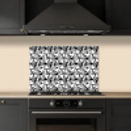 Geometrie - Driehoeken - Zwart - Wit keuken achterwand spatscherm klein 900 -sfeer1