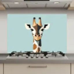 Giraffe - Illustratie - Bruin - Minimalistisch keuken achterwand spatscherm klein -3d_website