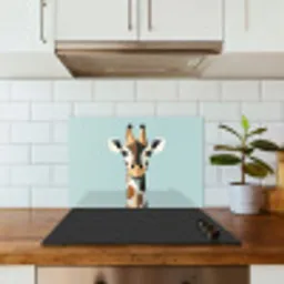Giraffe - Illustratie - Bruin - Minimalistisch keuken achterwand spatscherm klein -sfeer2