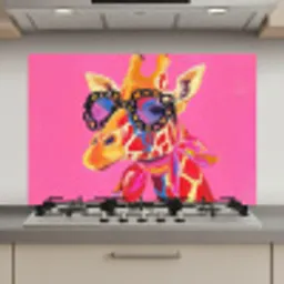 Giraf - Roze - Bril - Sjaal keuken achterwand spatscherm klein -3d_website
