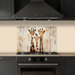 Giraffen - Cartoon - Crème keuken achterwand spatscherm klein -sfeer1
