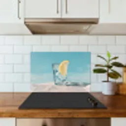 Glas - ijsblokjes - Citroen keuken achterwand spatscherm klein -sfeer2