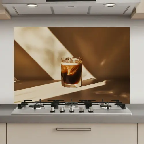 Glas - Ijskoffie - Schaduw - Bruin keuken achterwand spatscherm klein -3d_website
