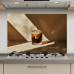 Glas - Ijskoffie - Schaduw - Bruin keuken achterwand spatscherm klein -3d_website