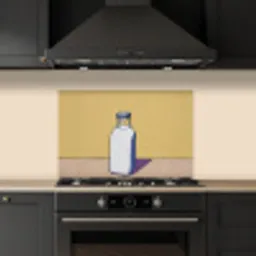 Glazen - Fles - Illustratie - Melk keuken achterwand spatscherm klein -sfeer1