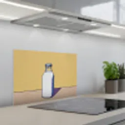 Glazen - Fles - Illustratie - Melk keuken achterwand spatscherm klein -3d_schuin