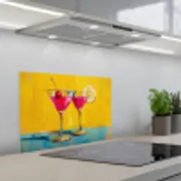 Glazen - Cocktail - Citroen - Kers keuken achterwand spatscherm klein -3d_schuin
