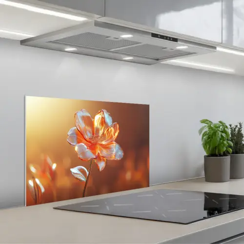 Glazen - Bloem - Zonlicht keuken achterwand spatscherm klein -3d_schuin