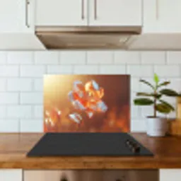 Glazen - Bloem - Zonlicht keuken achterwand spatscherm klein -sfeer2